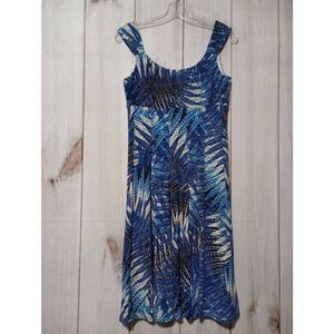 Signature Ella Dress Ladies 8 Blue Tropical Sleeveless Pullover